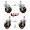 Service Caster 4 Inch High Temp Phenolic Wheel Swivel 1/2 Inch Threaded Stem Caster Brakes, 2PK SCC-TS20S414-PHSHT-121315-2-TLB-2 - alternate 1